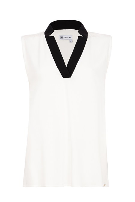 Bluza bez rukava sa kontrastnim reverima Tiffany Production